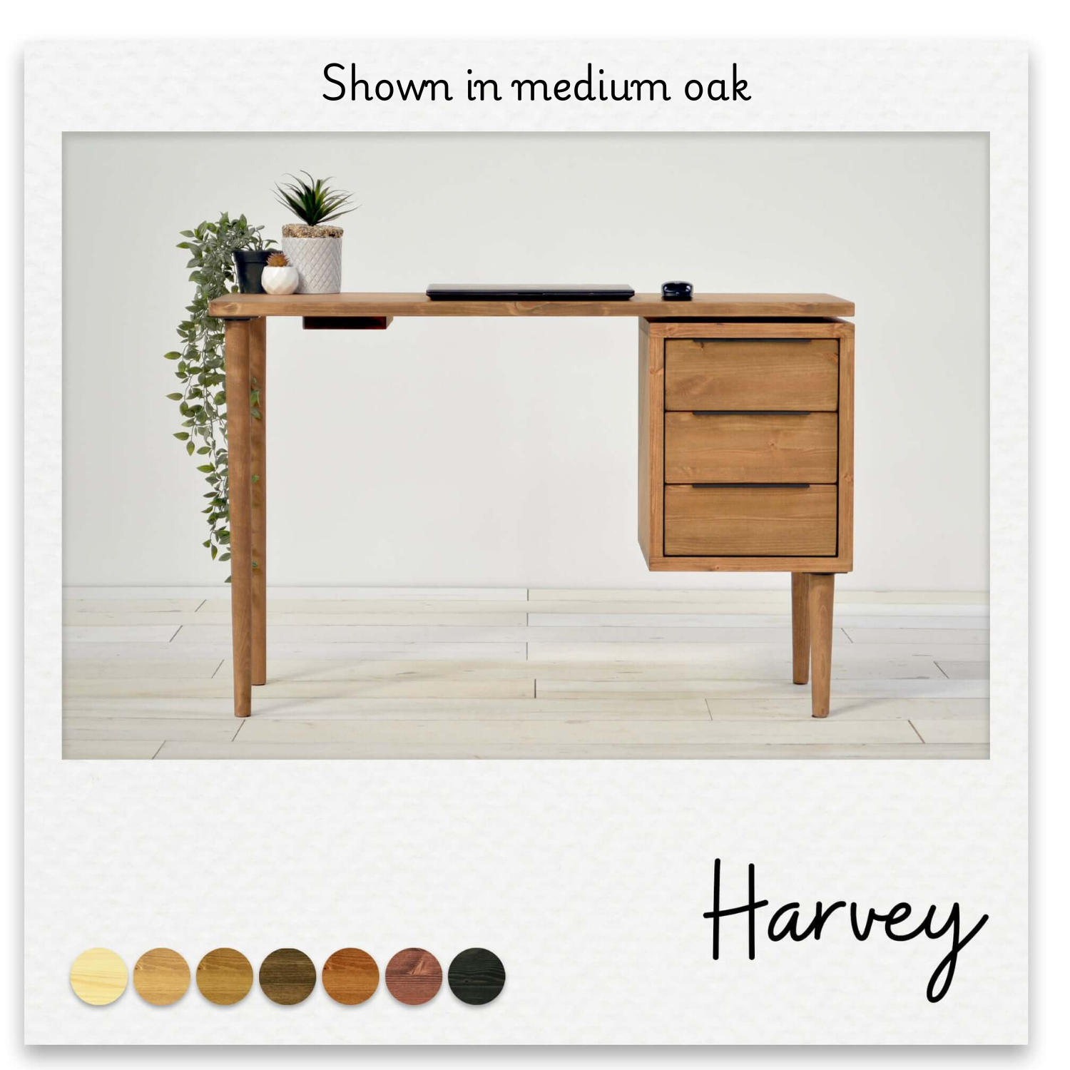 Mid - Century Executive Desk with Drawer Pedestal - Harvey