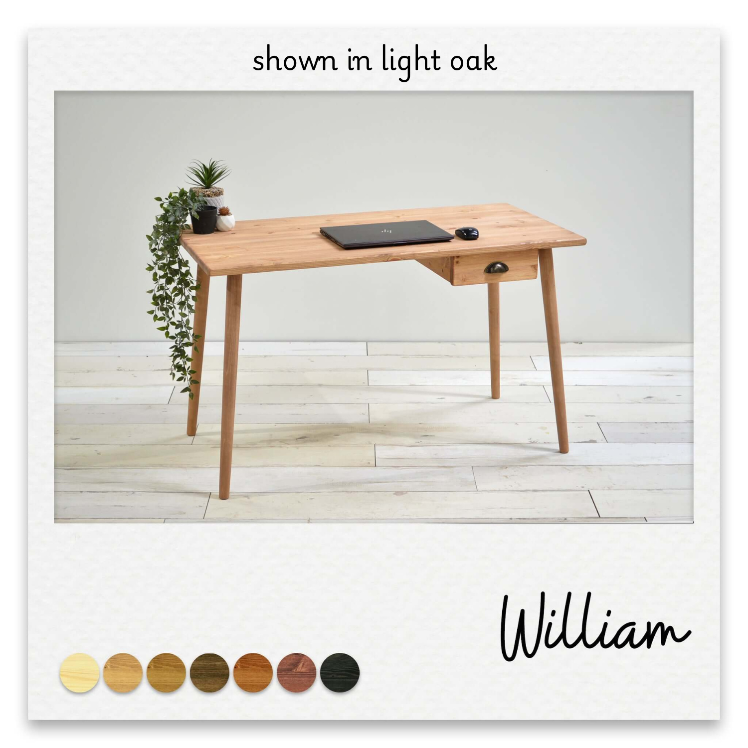 Vintage Wooden Desk With Compact Drawer - William