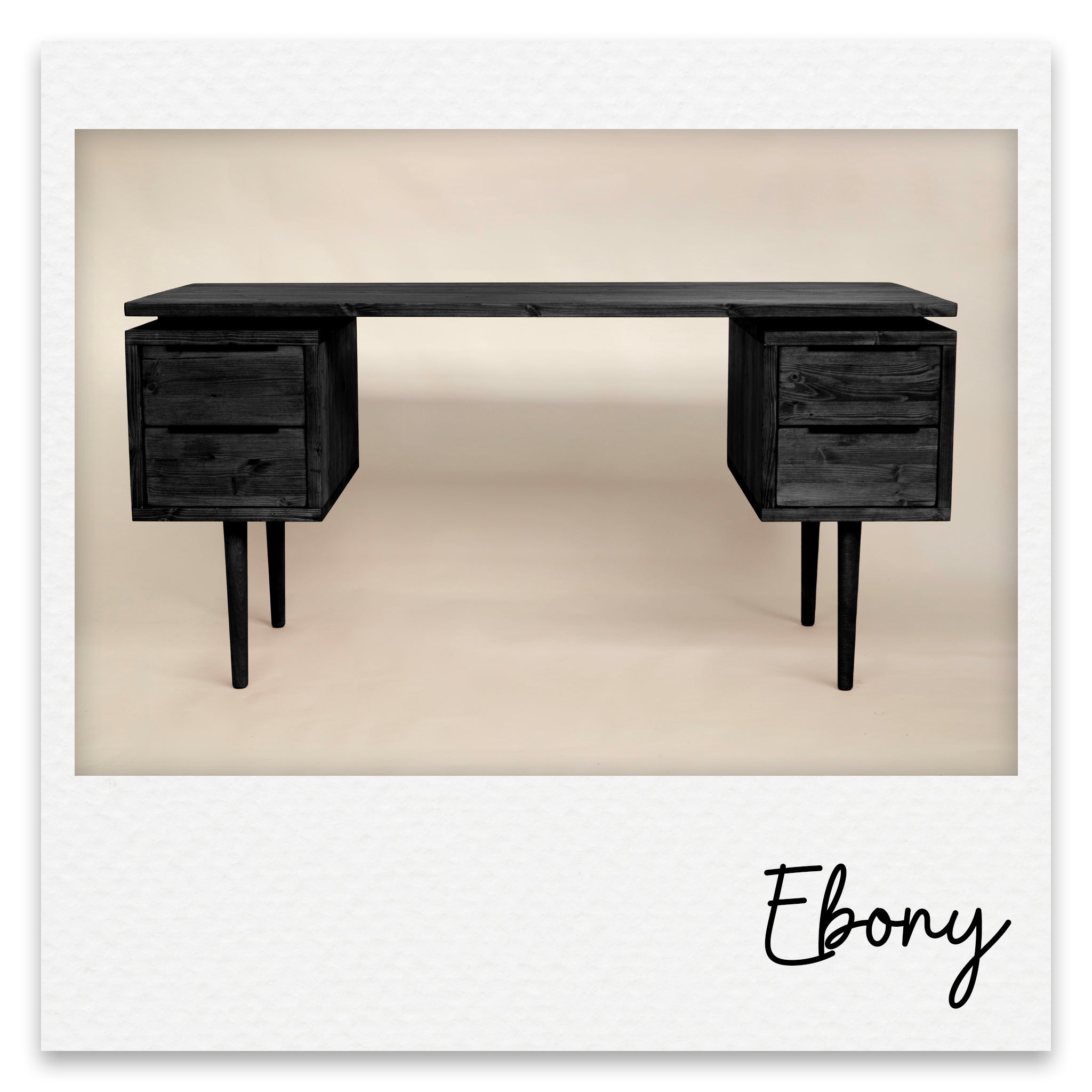 Large Executive Wooden Desk with Double Pedestal Drawers - Maeve