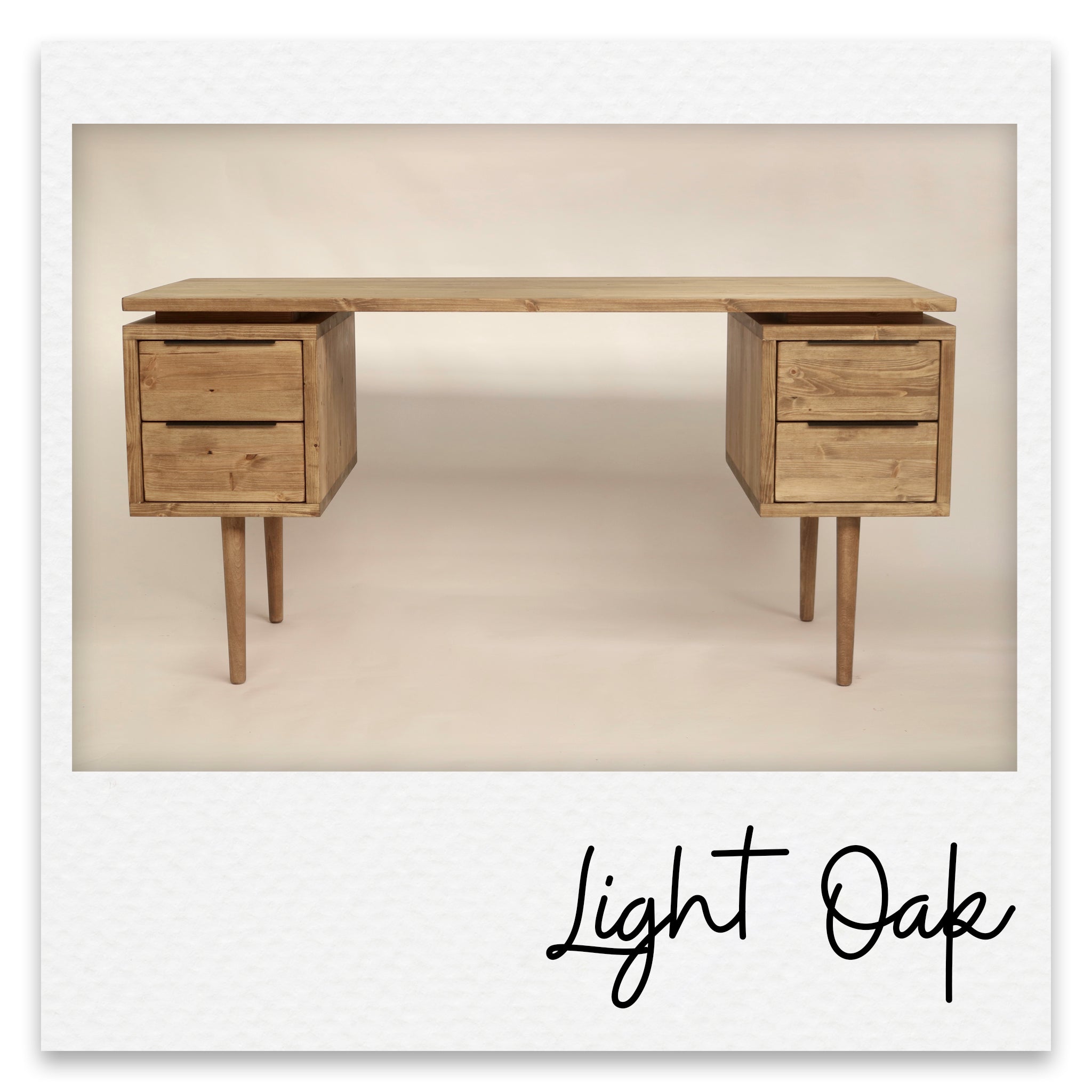 Large Executive Wooden Desk with Double Pedestal Drawers - Maeve