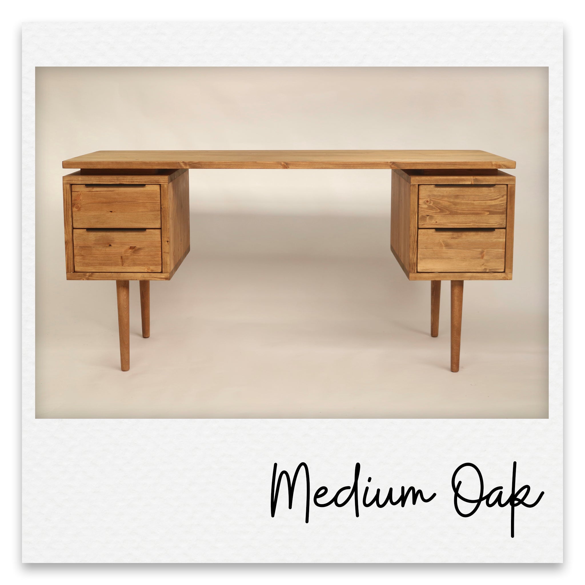 Large Executive Wooden Desk with Double Pedestal Drawers - Maeve
