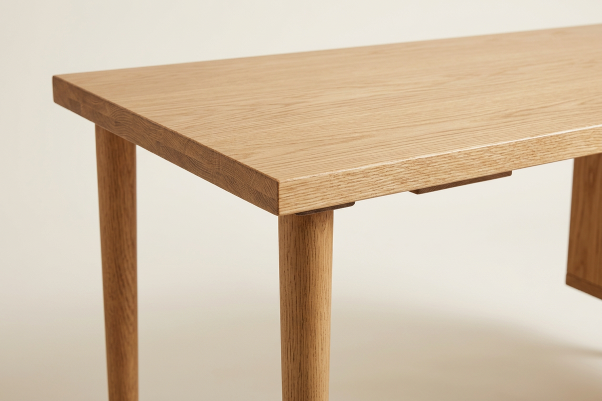 Oak Harvey desktop and leg detail