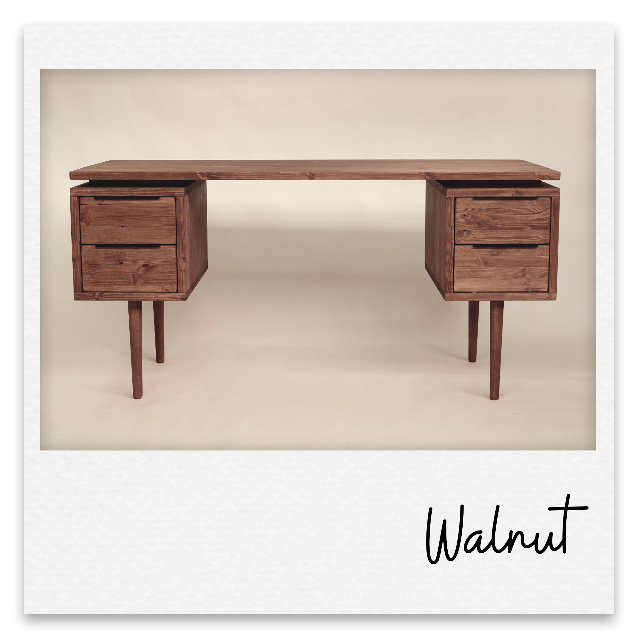 Large Executive Wooden Desk with Double Pedestal Drawers - Maeve