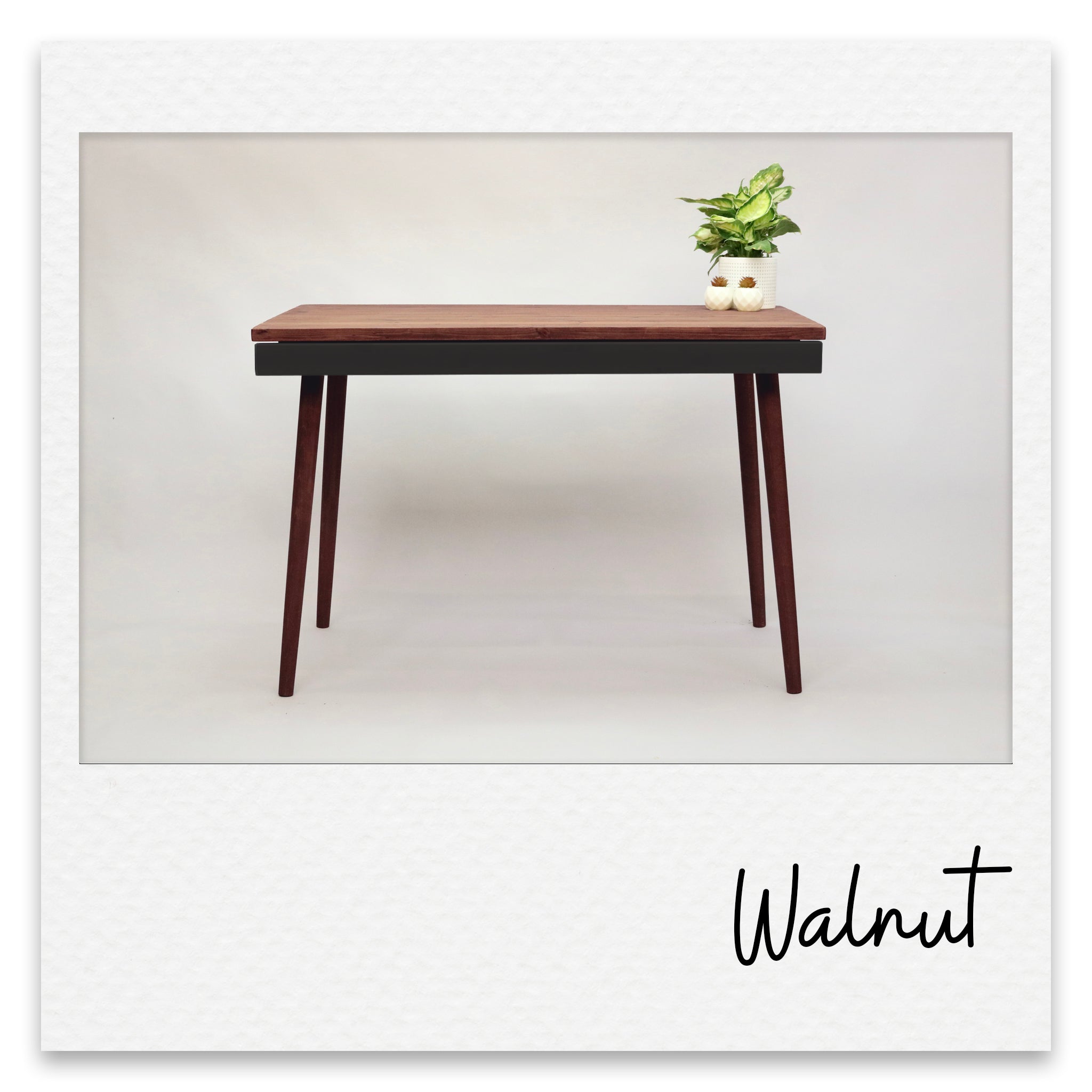 Scandinavian Simple Desk with Shallow Drawer and Painted Drawer Face - Jessica