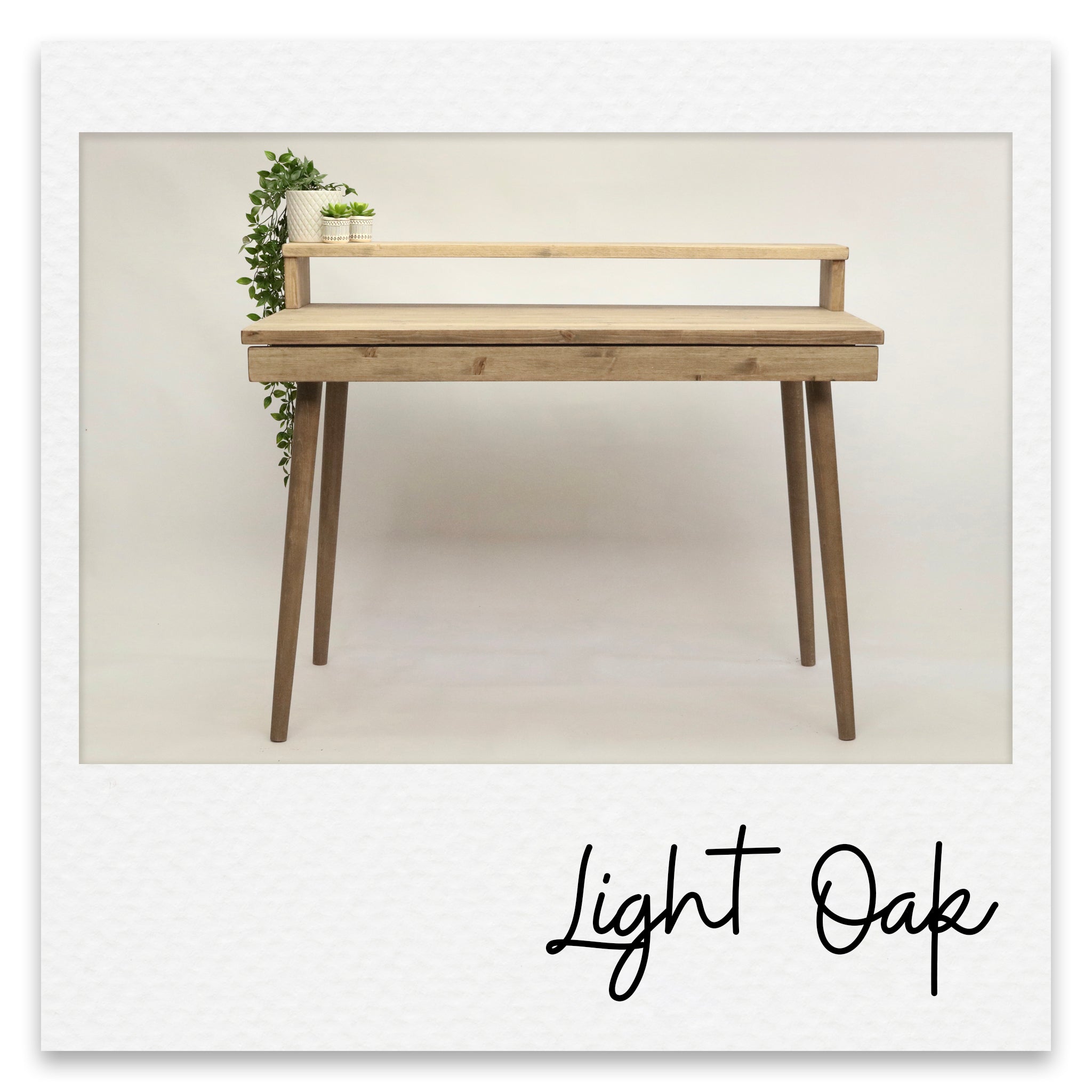 Office Desk with Monitor Stand and Accent Coloured Drawer - Ginger