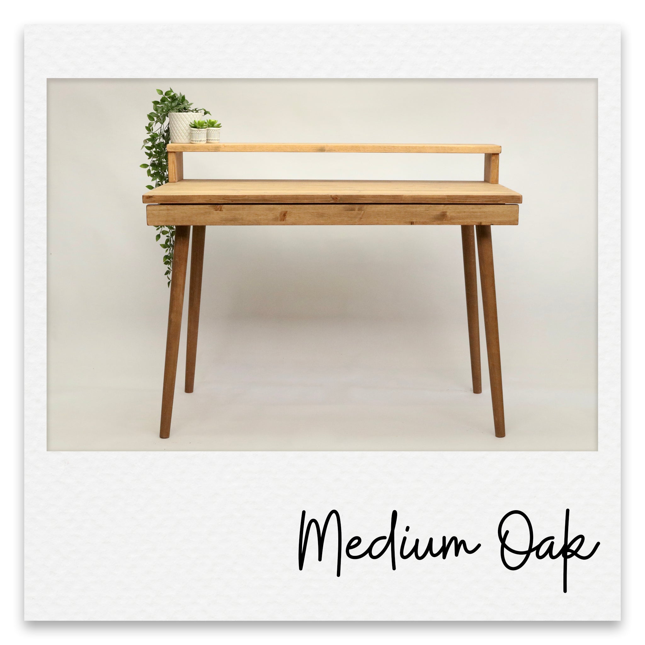 Office Desk with Monitor Stand and Accent Coloured Drawer - Ginger