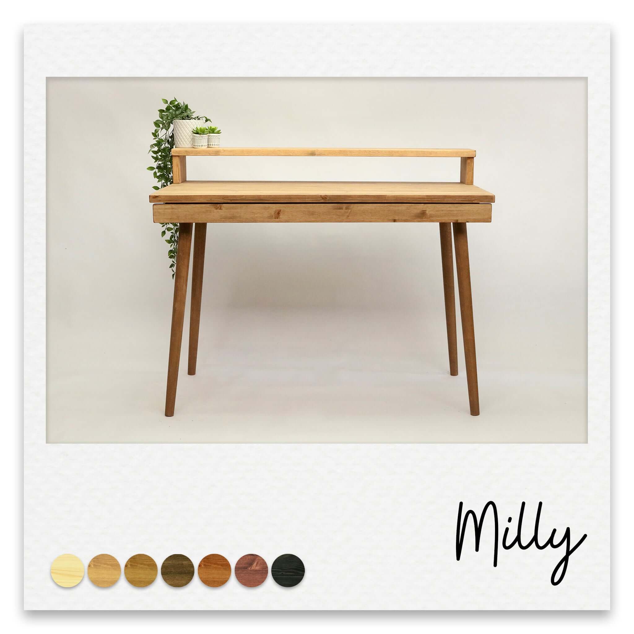 Work from Home Desk with Shallow Hidden Drawer