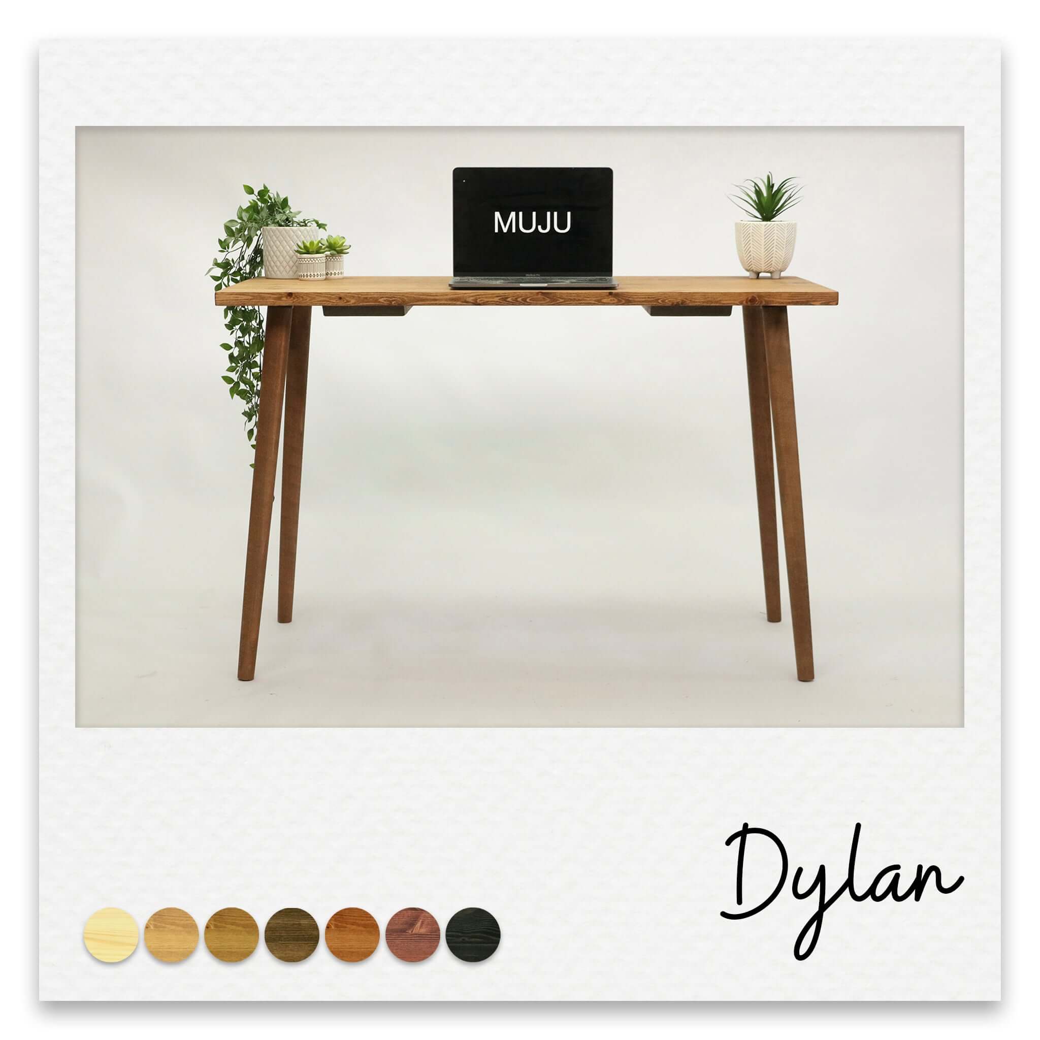 Simple Solid Wood Desk with Turned Wooden Legs