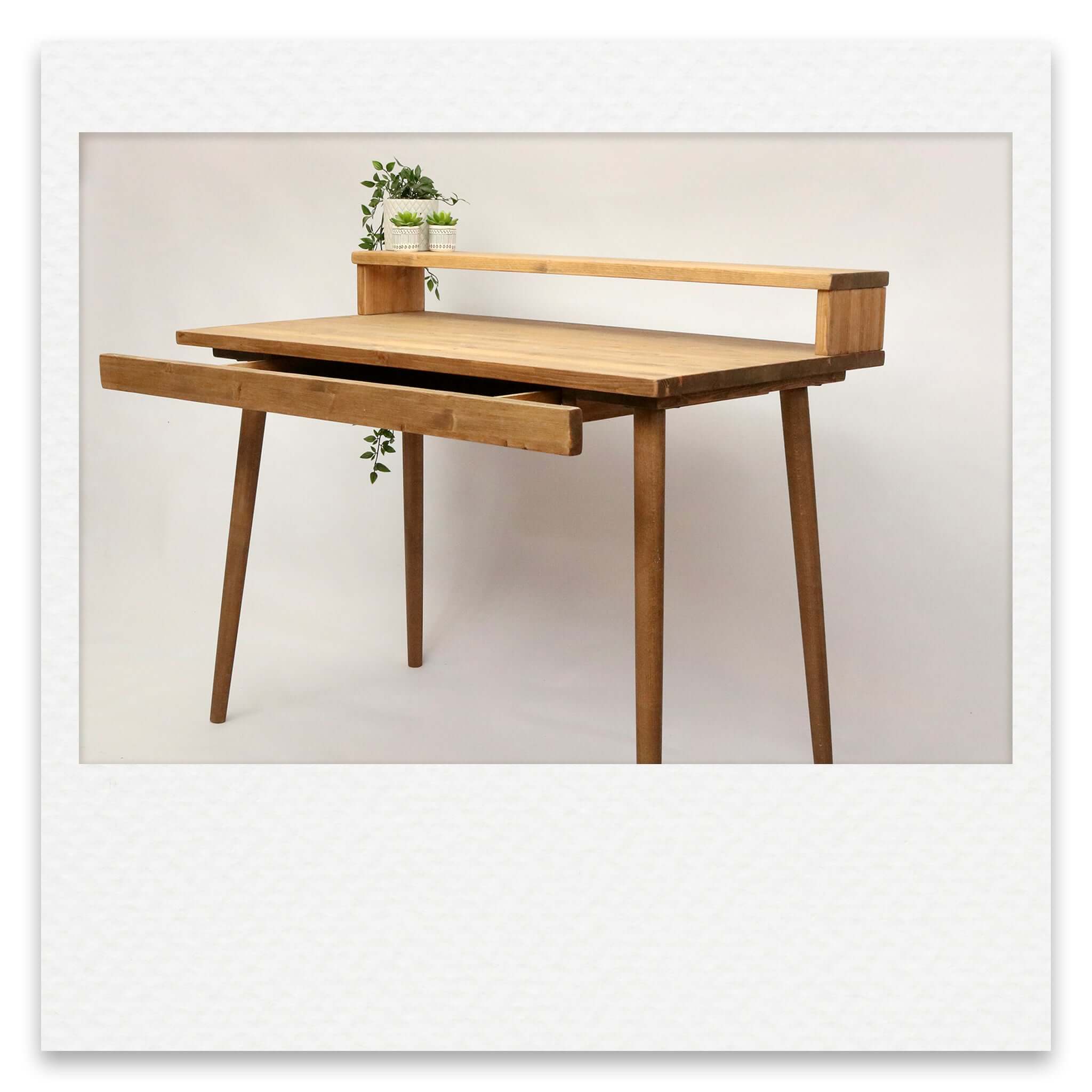 Work from Home Desk with Shallow Hidden Drawer