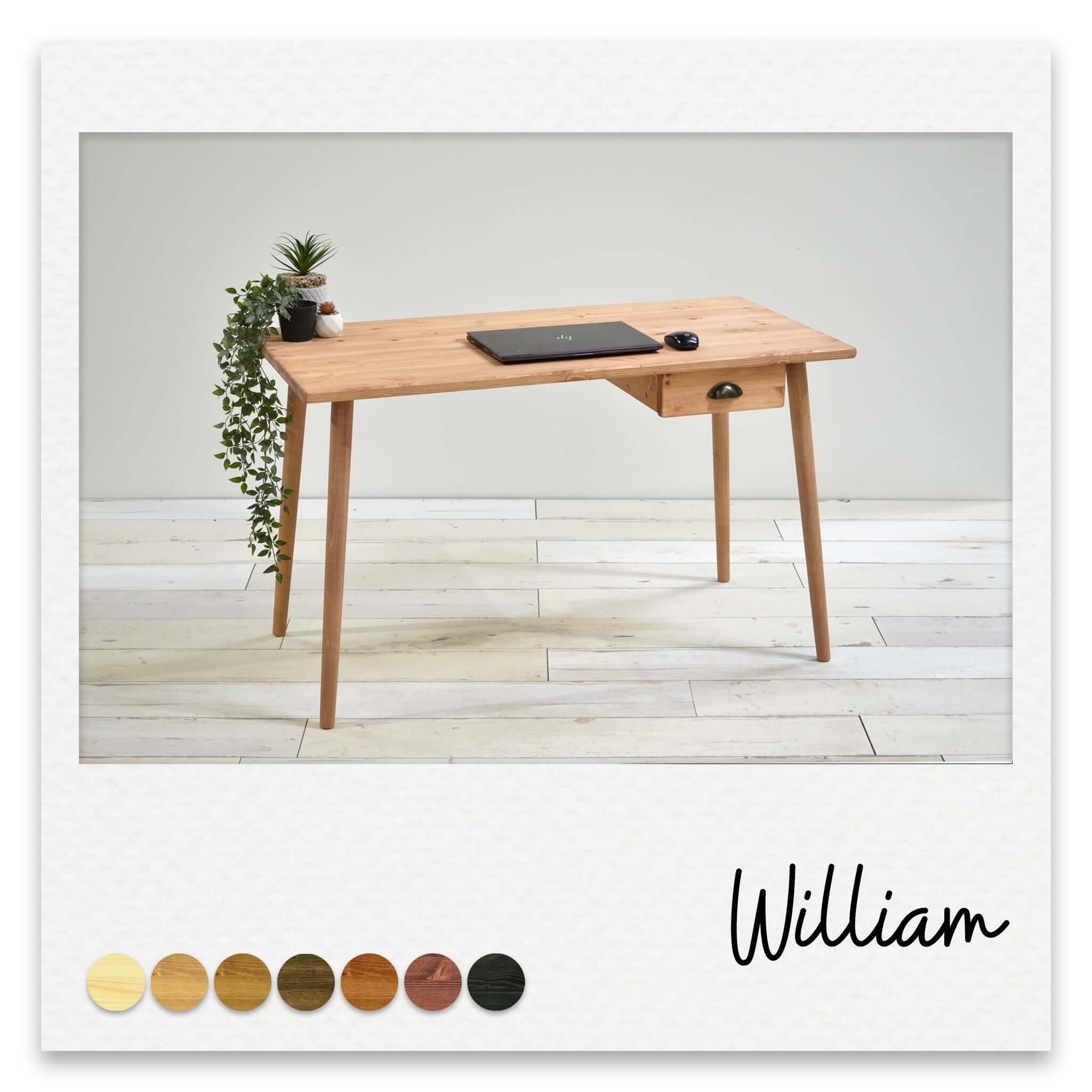 Vintage Wooden Desk With Compact Drawer - William