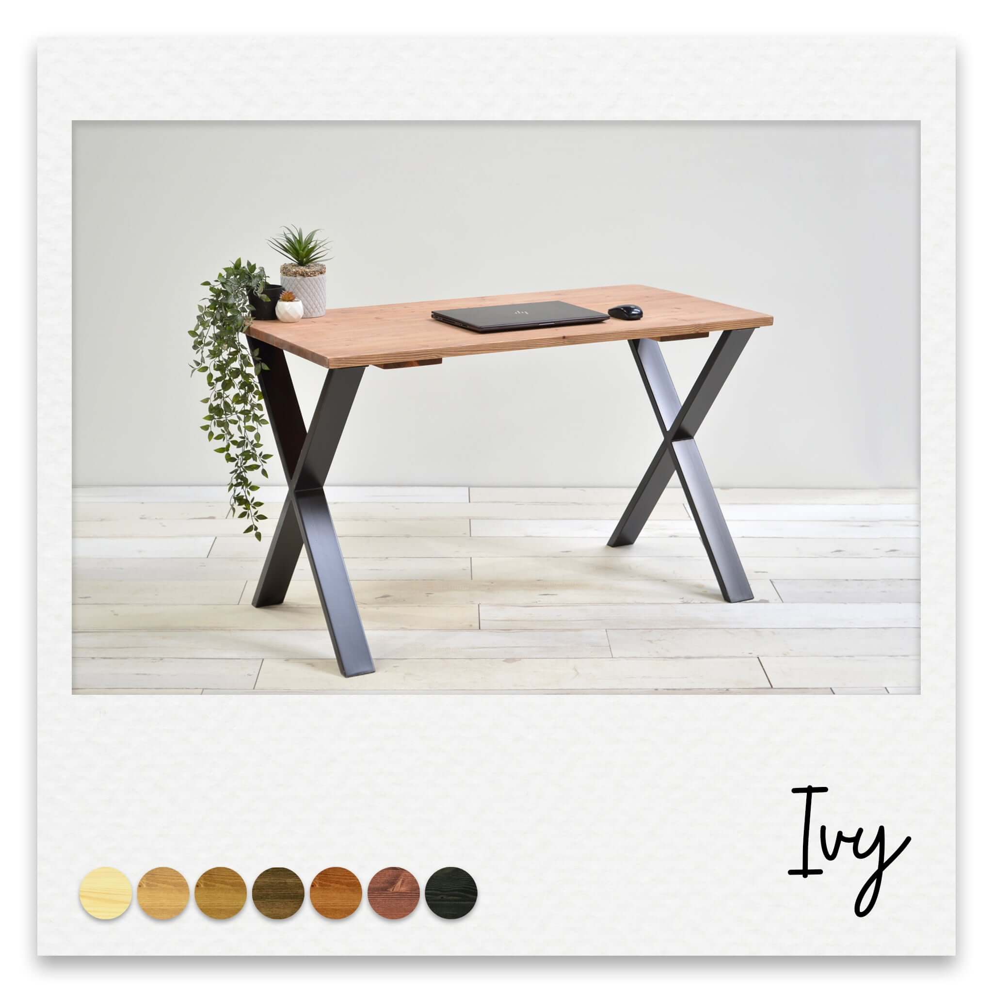 Modern Industrial Desk with Steel X Legs