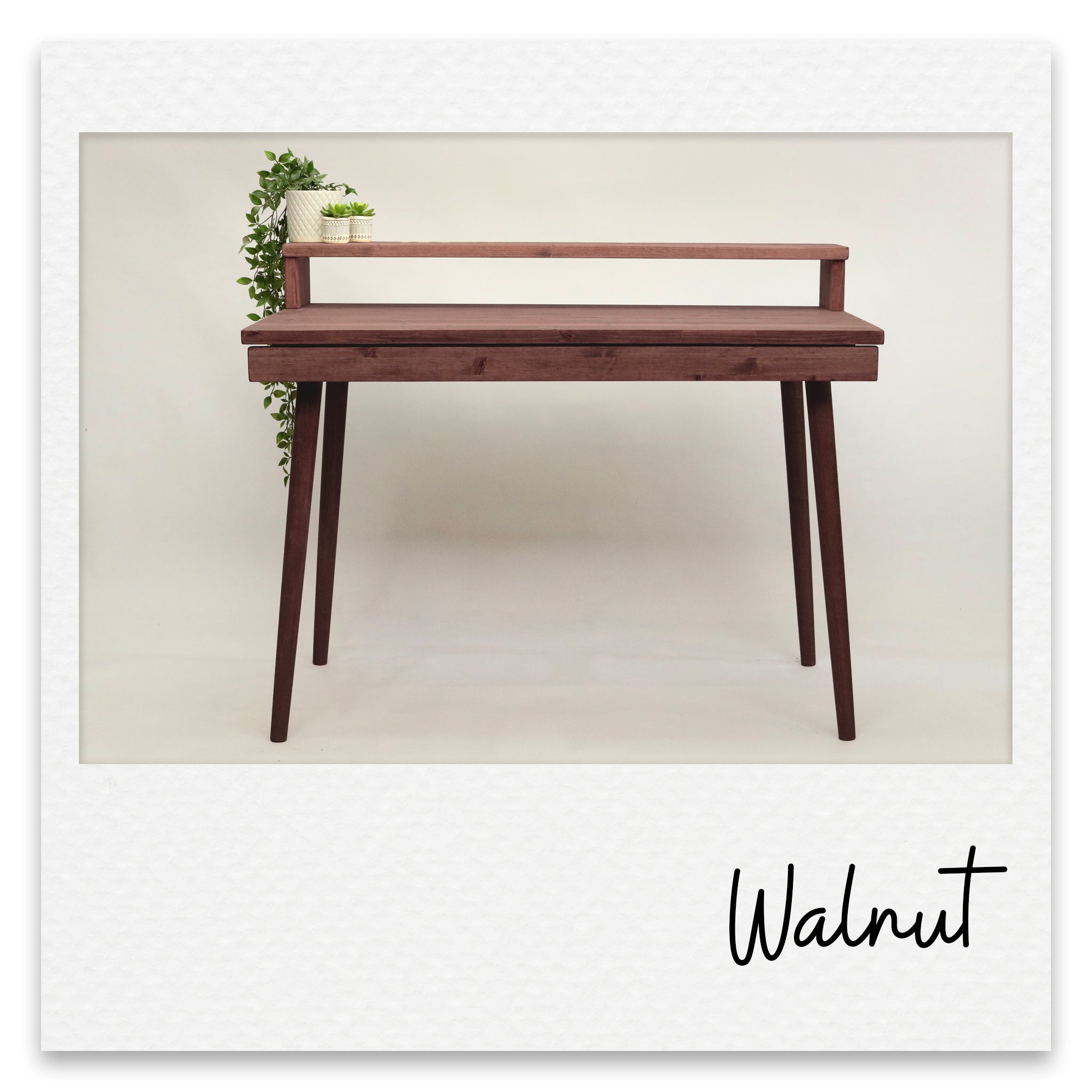 Office Desk with Monitor Stand and Accent Coloured Drawer - Ginger