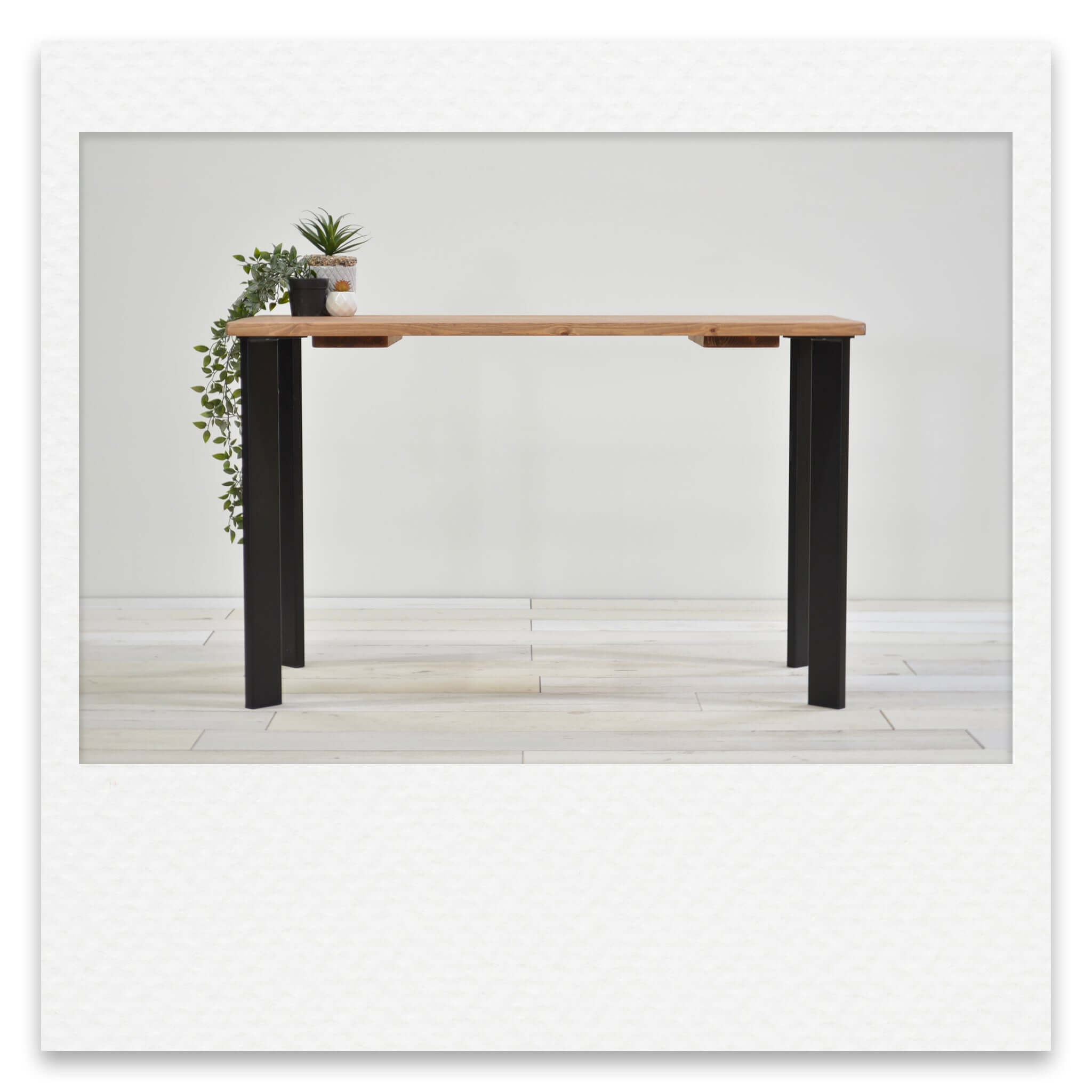 Simple Desk with Industrial Metal Box Legs