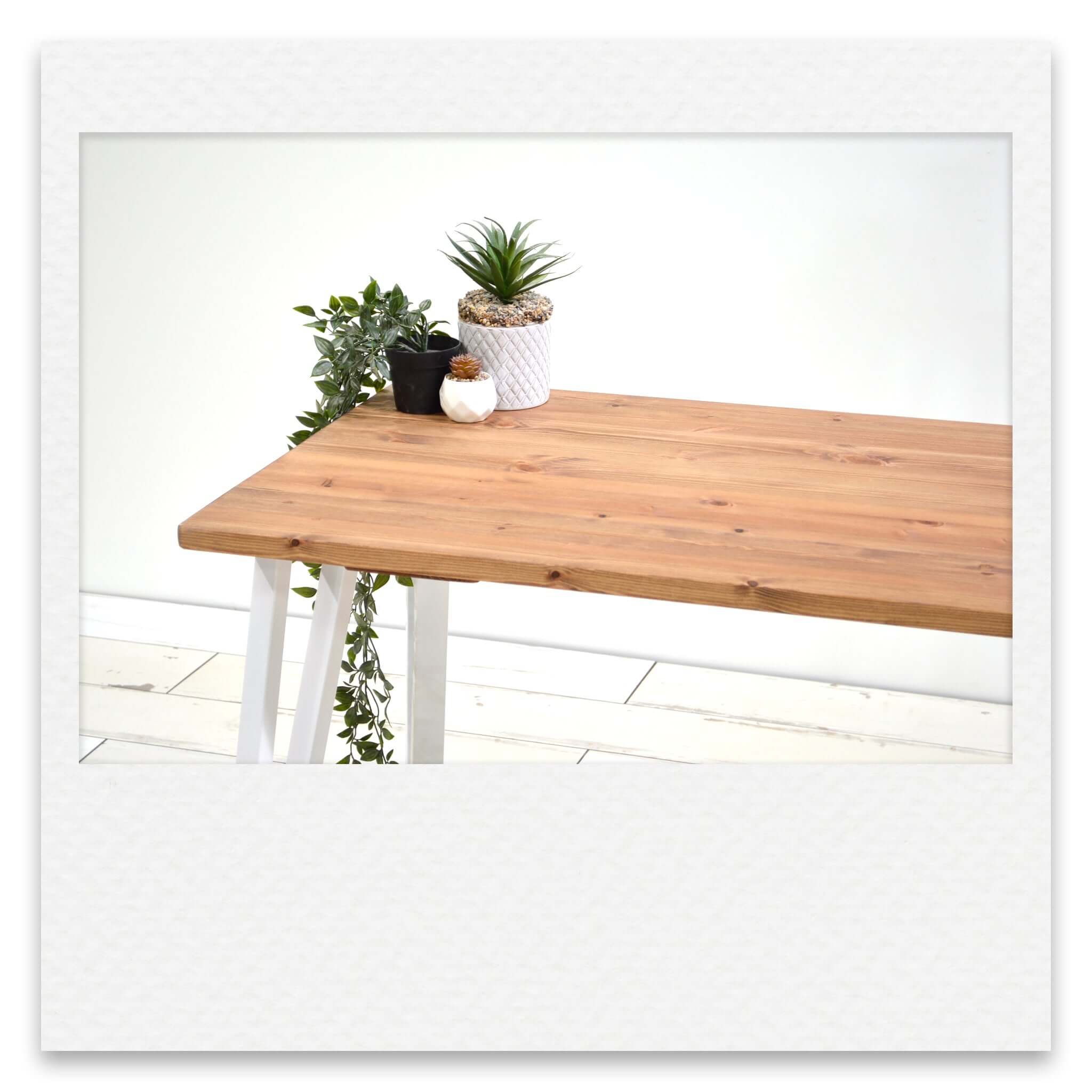 Simple Desk with Metal Box Legs