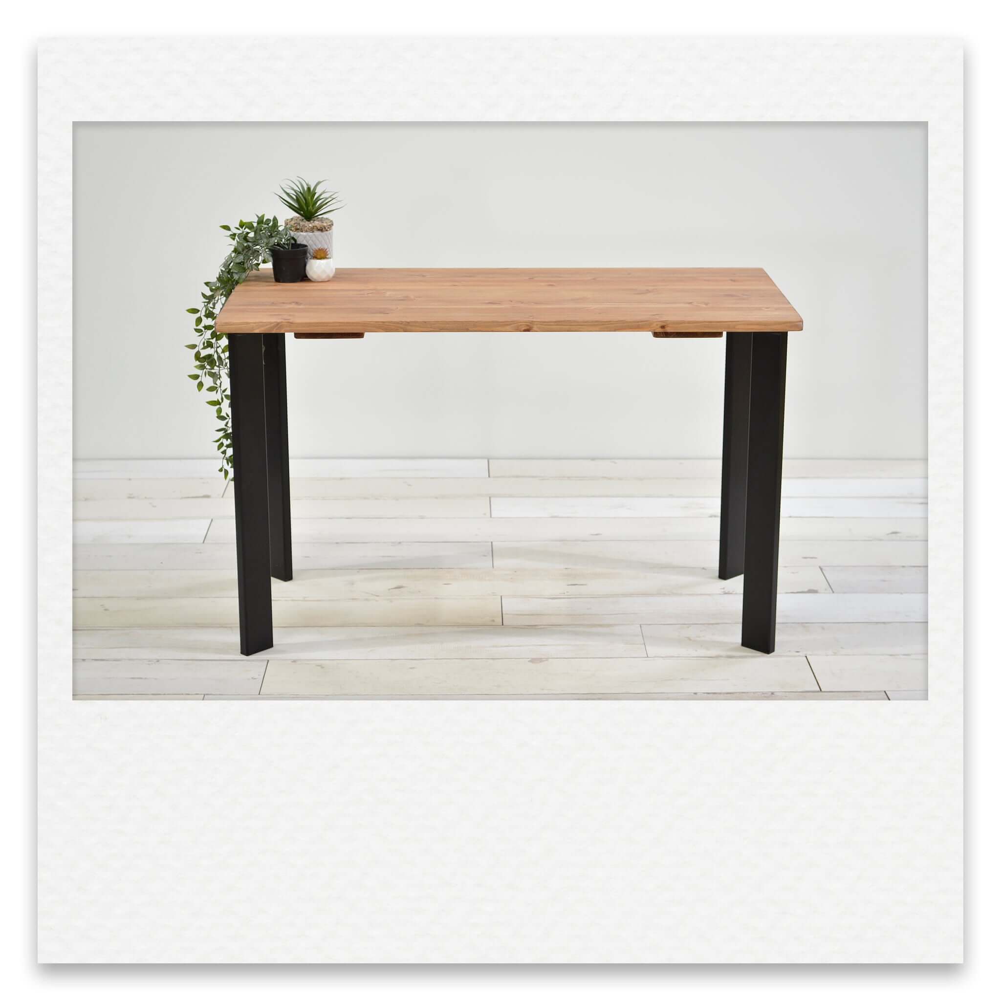 Simple Desk with Industrial Metal Box Legs