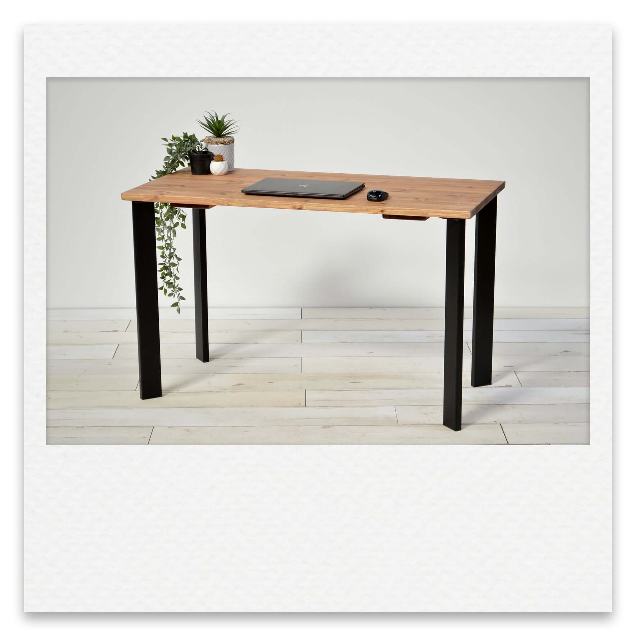 Simple Desk with Industrial Metal Box Legs