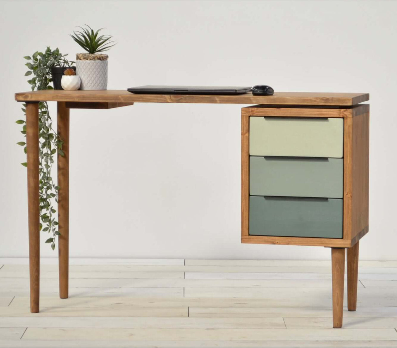 Mid Century Executive Desk with 3 Drawers
