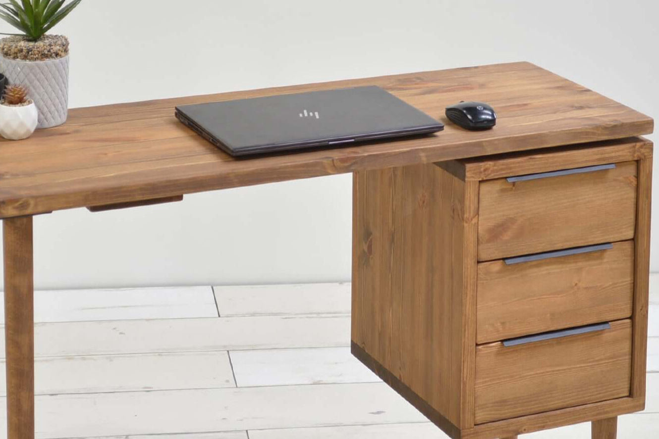 Mid - Century Executive Desk with Drawer Pedestal