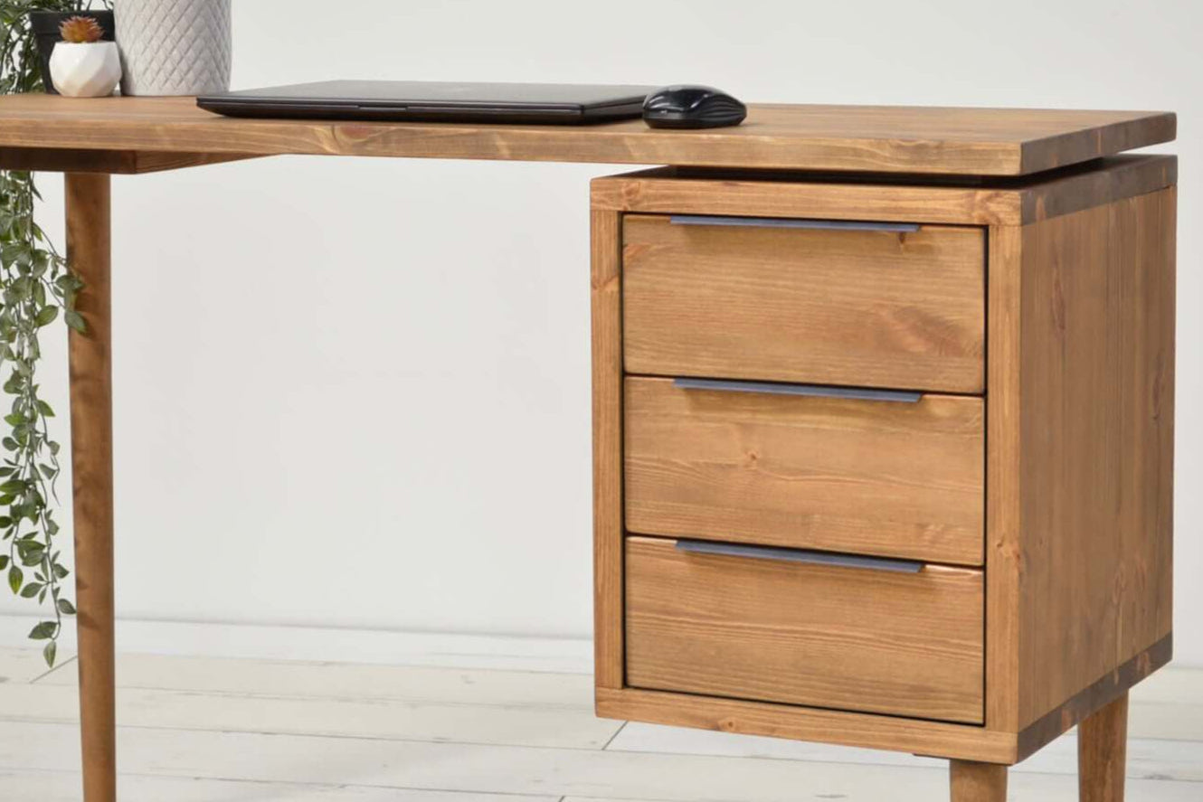 Mid - Century Executive Desk with Drawer Pedestal