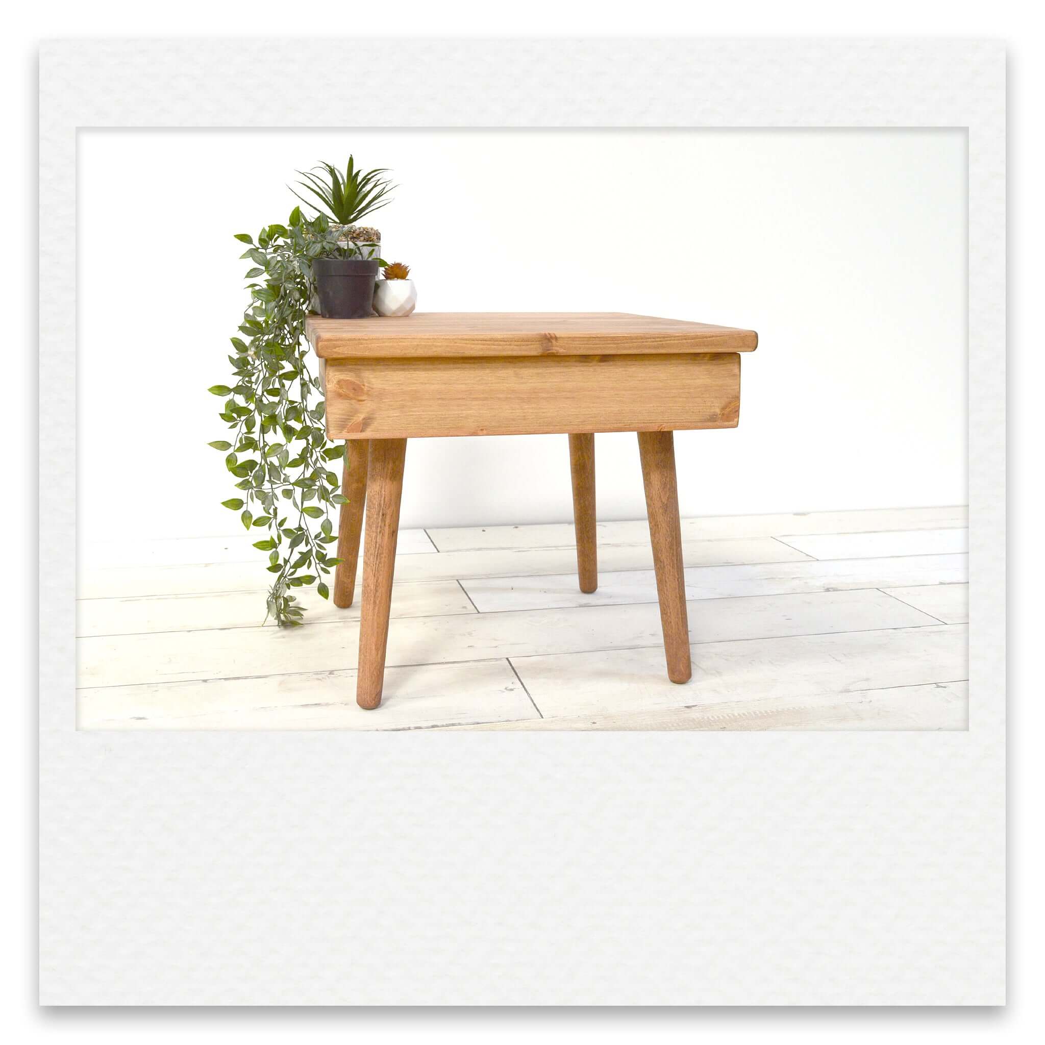 Small Bedside Table with Single Hidden Drawer
