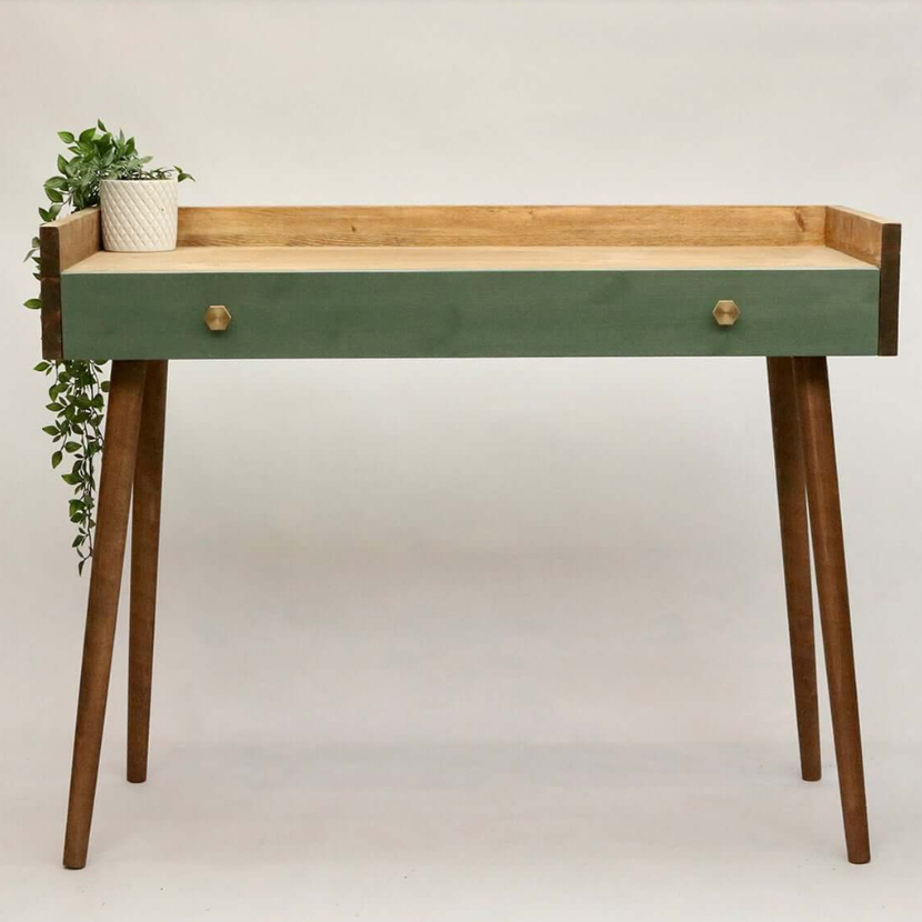 Modern Vintage Writing Desk with Desktop Lip - Flo