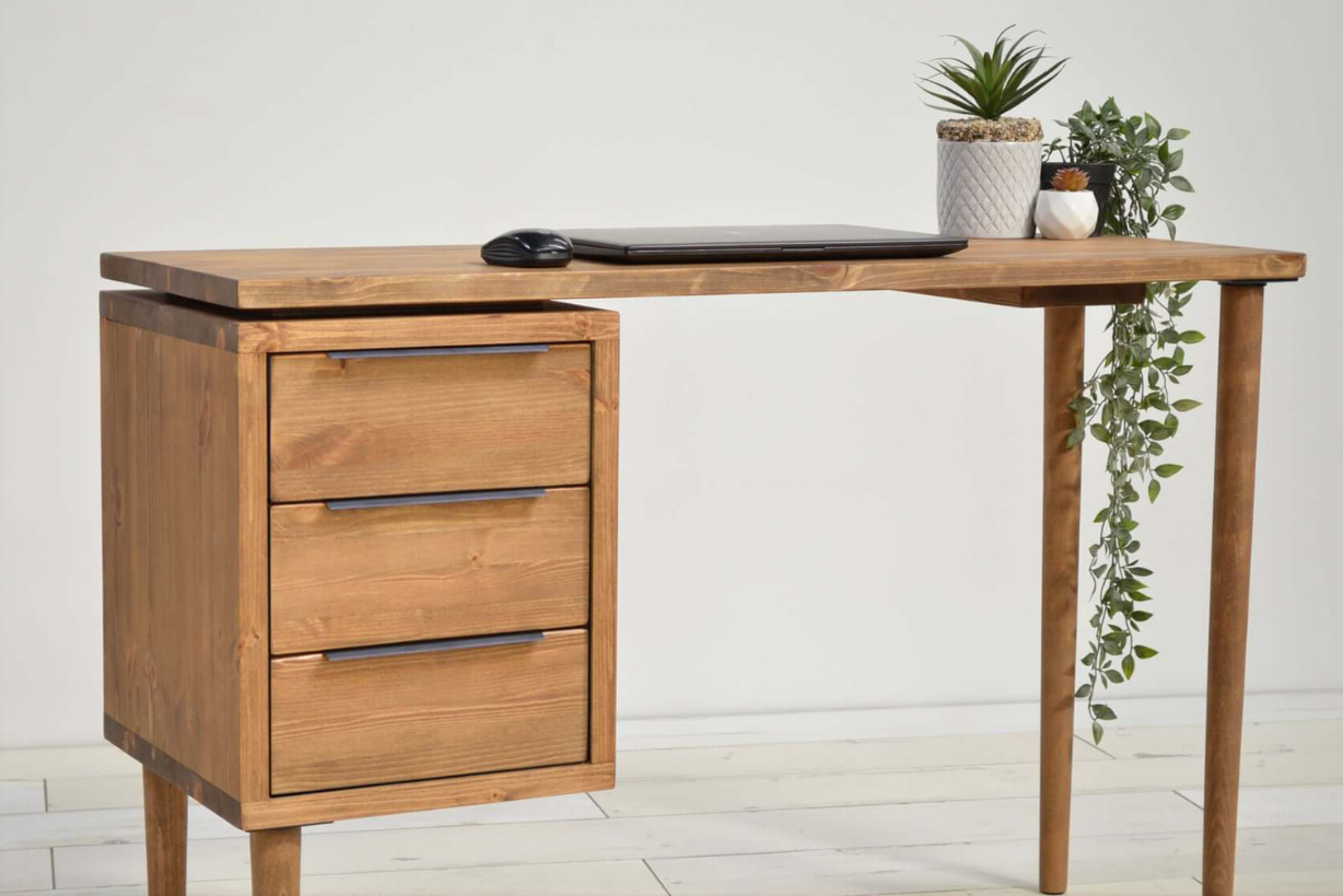 Mid - Century Executive Desk with Drawer Pedestal - Harvey