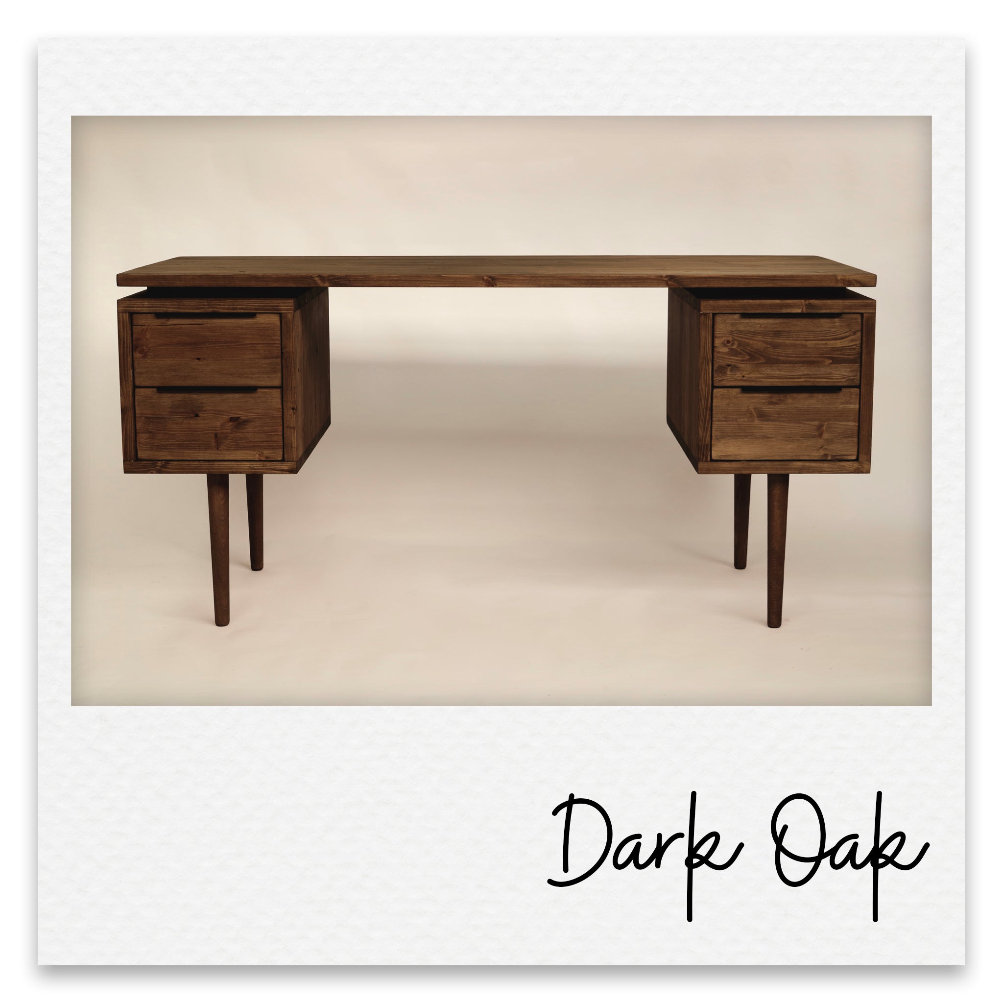 Large Executive Wooden Desk with Double Pedestal Drawers Maeve