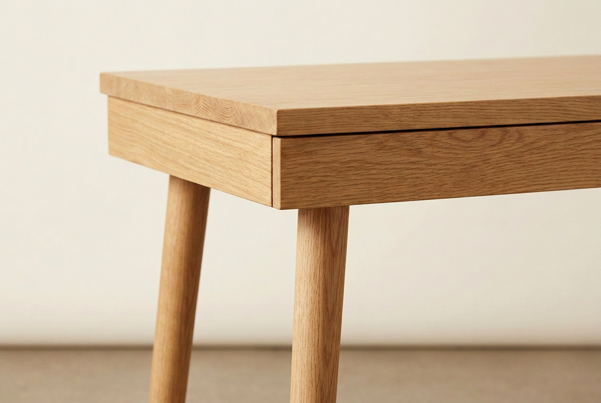 Grace oak corner detail with corrected drawer face