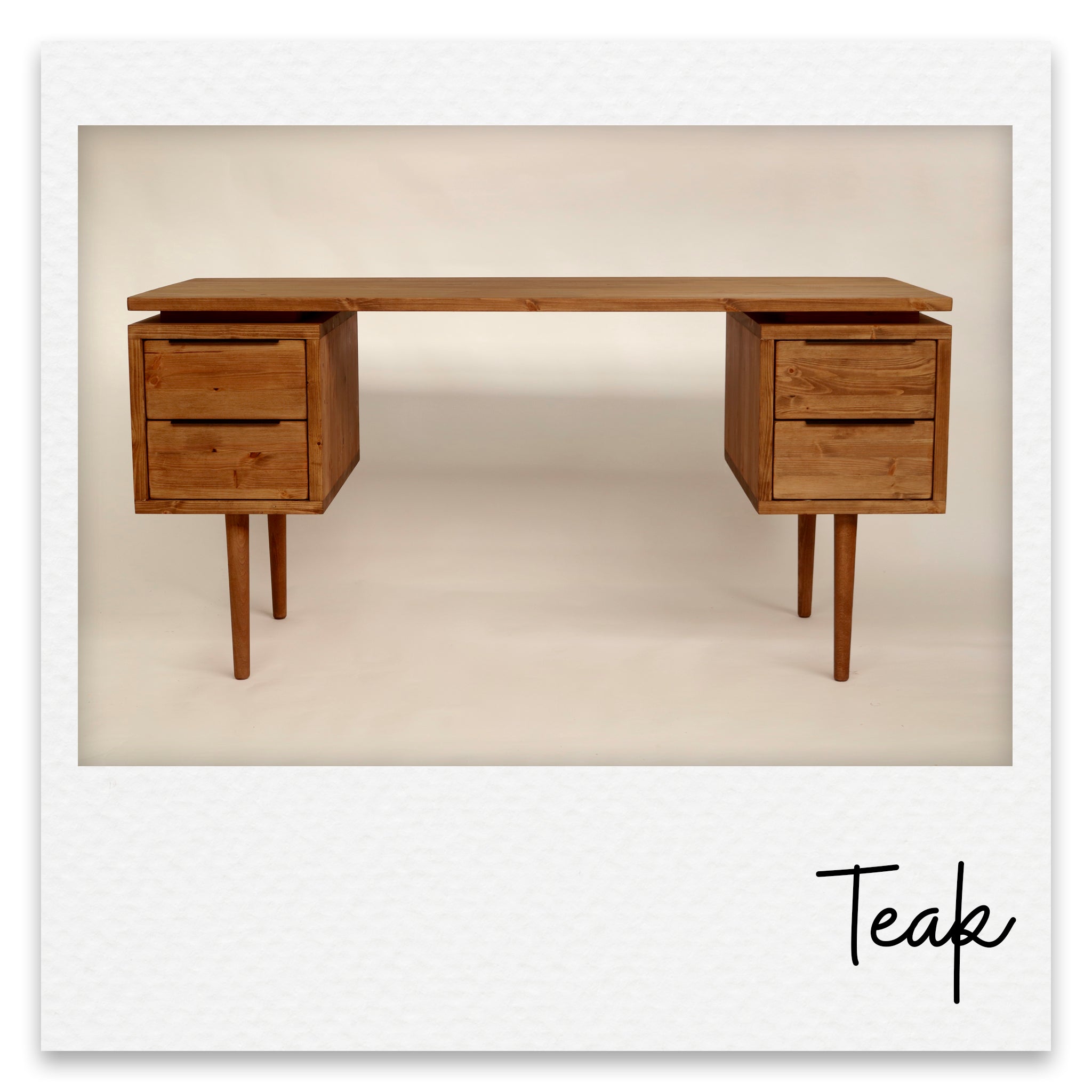 Large Executive Wooden Desk with Double Pedestal Drawers - Maeve