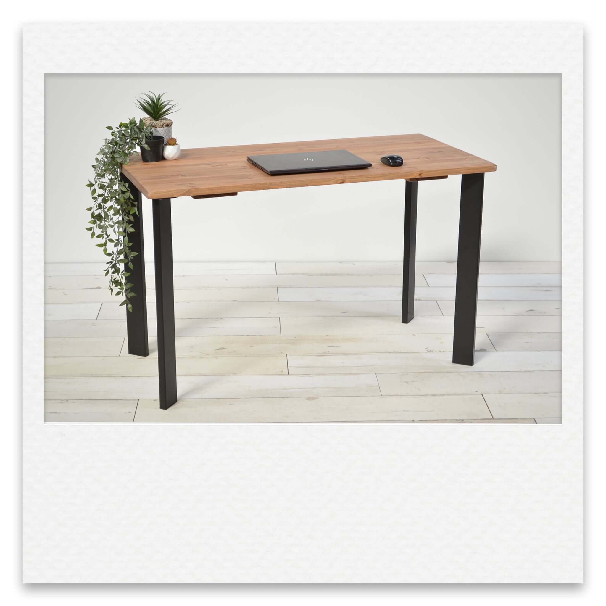 Simple Desk with Industrial Metal Box Legs