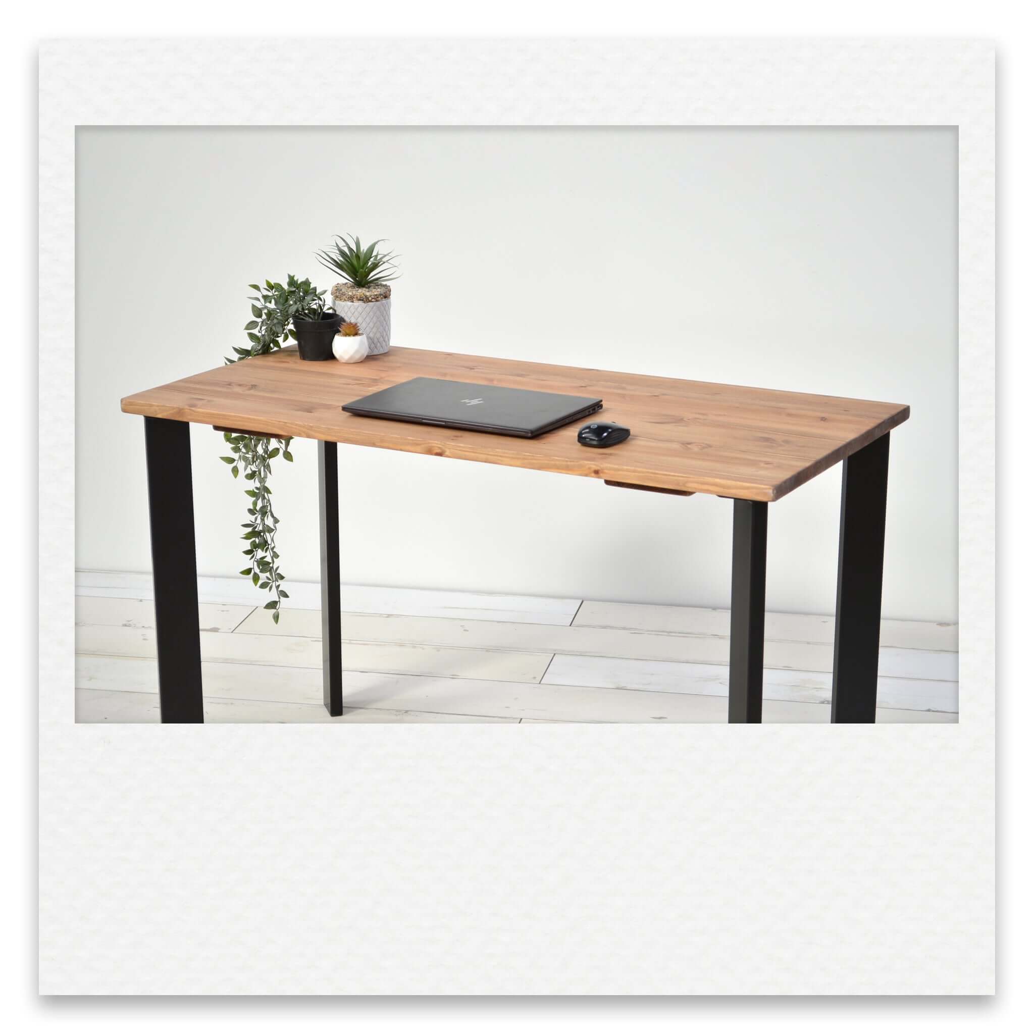 Simple Desk with Industrial Metal Box Legs