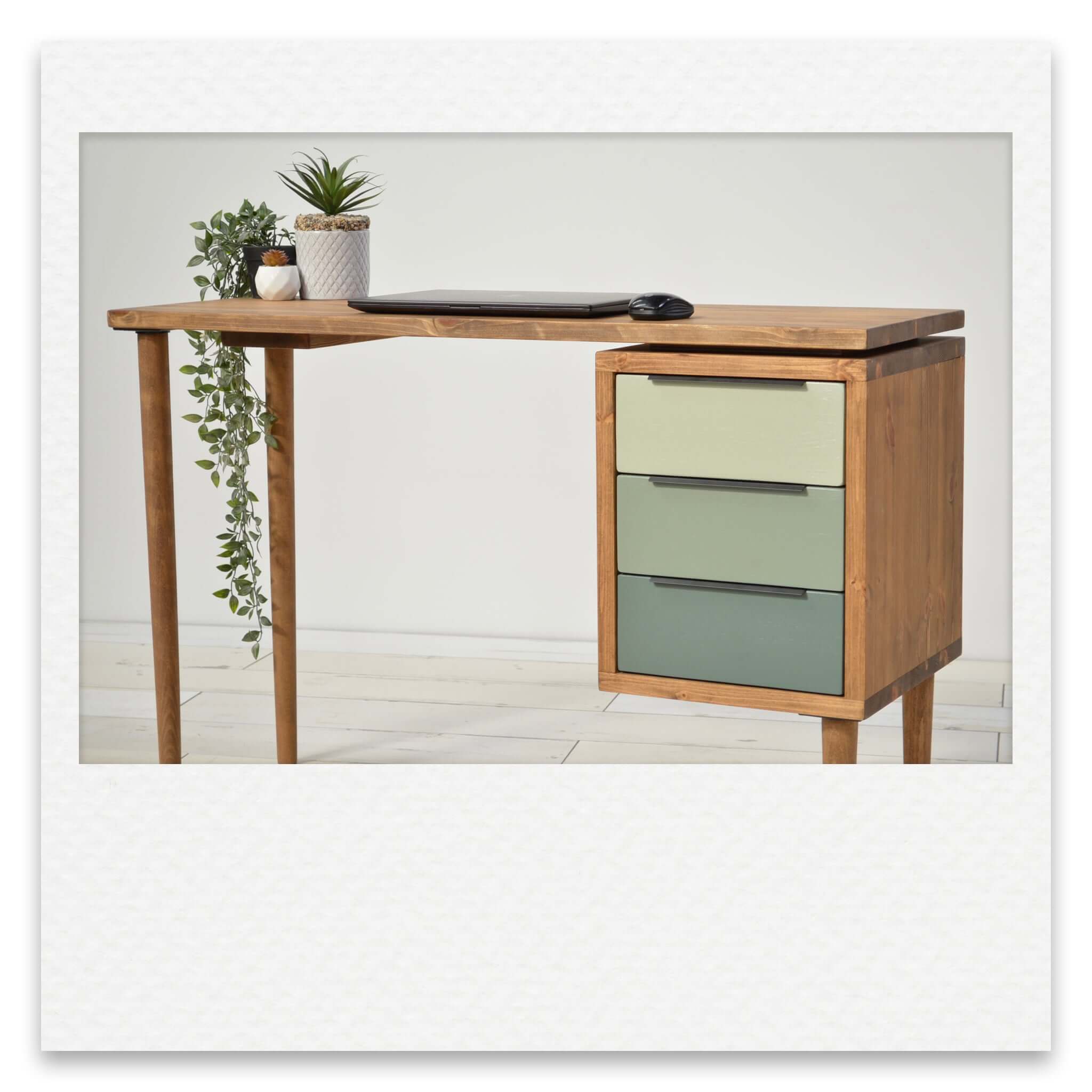 Mid Century Executive Desk with 3 Drawers